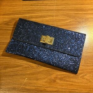 Estée Lauder Brilliant Blue Glitter Clutch